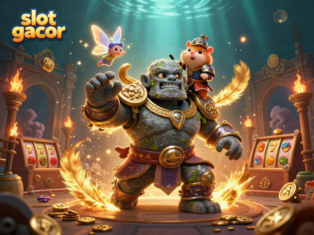 Experience slot gacor excitement with vibrant 3D characters in a thrilling casino scene.